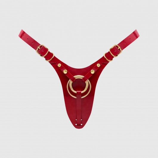 Красный пояс для фиксации насадок Strap-On-Me Leatherette Harness Fabulous - Strap-on-me - купить с доставкой в Иркутске