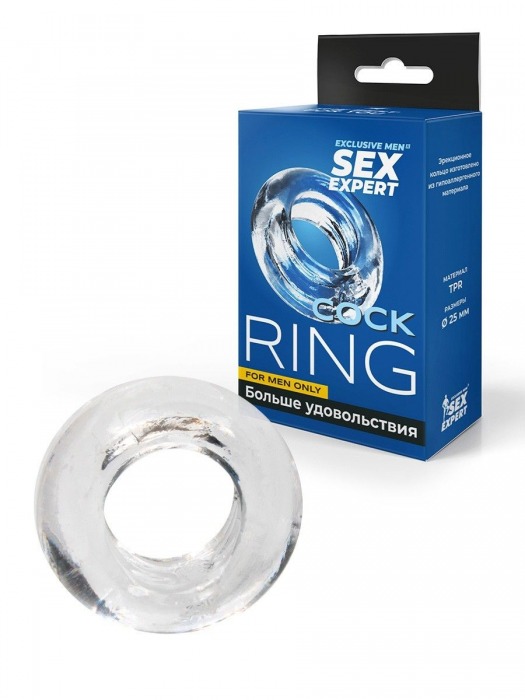 Прозрачное эрекционное кольцо-бублик - Sex Expert - в Иркутске купить с доставкой