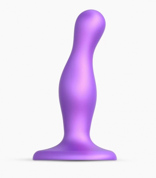Фиолетовая насадка Strap-On-Me Dildo Plug Curvy size S - Strap-on-me - купить с доставкой в Иркутске