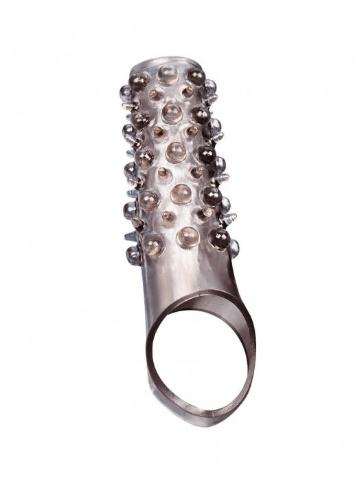 Дымчатая насадка на пенис с шипами и выпуклостями - 12 см. - Sex Expert - в Иркутске купить с доставкой