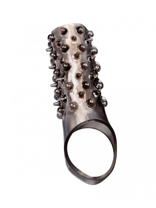 Дымчатая насадка на пенис с шипами и выпуклостями - 12,5 см. - Sex Expert - в Иркутске купить с доставкой