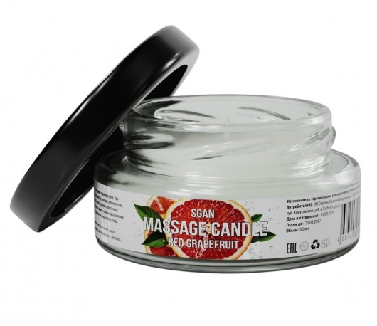 Массажная свеча «Красный грейпфрут» - 50 мл. - SGAN - купить с доставкой в Иркутске