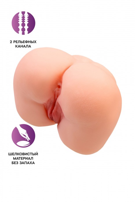 Реалистичный мастурбатор-попка с 2 любовными входами - No Name - в Иркутске купить с доставкой