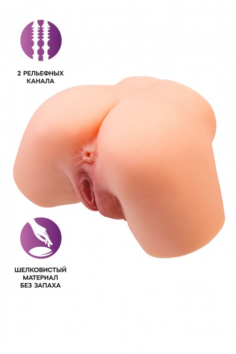 Телесный реалистичный мастурбатор-полуторс с 2 любовными входами - No Name - в Иркутске купить с доставкой