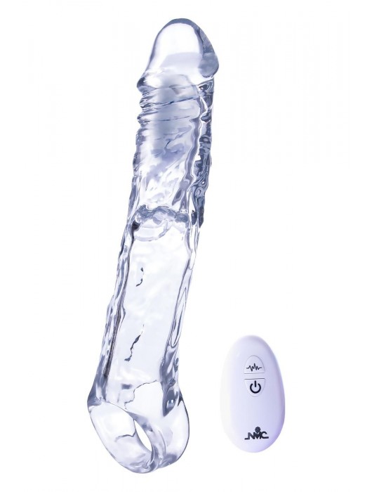 Прозрачная насадка-удлинитель Length Enhancer With Bullet с подхватом - 22,3 см. - NMC - в Иркутске купить с доставкой