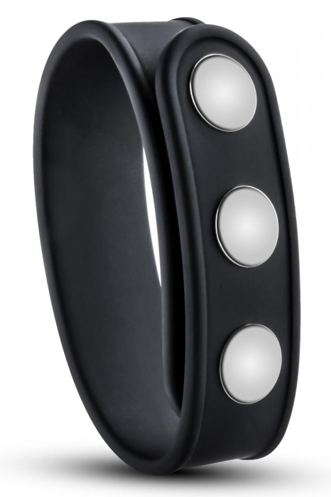 Черное эрекционное кольцо на кнопках - Blush Novelties - в Иркутске купить с доставкой