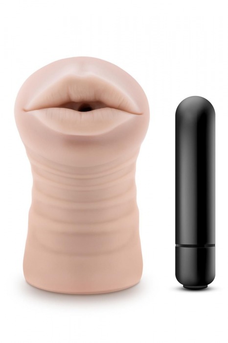 Телесный мастурбатор-ротик Nicole Vibrating Masturbator - Blush Novelties - в Иркутске купить с доставкой