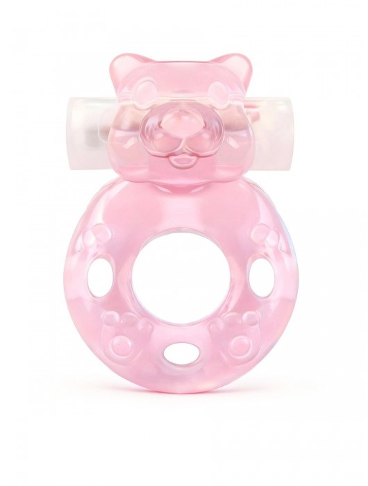 Розовое эрекционное виброкольцо в форме мишки - 1137 - в Иркутске купить с доставкой