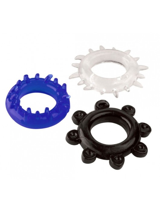 Набор из 3 эрекционных колец разного цвета и рельефа - Boys of Toys - в Иркутске купить с доставкой