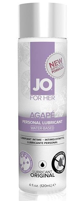Женский лубрикант на водной основе JO AGAPE LUBRICANT ORIGINAL - 120 мл. - System JO - купить с доставкой в Иркутске