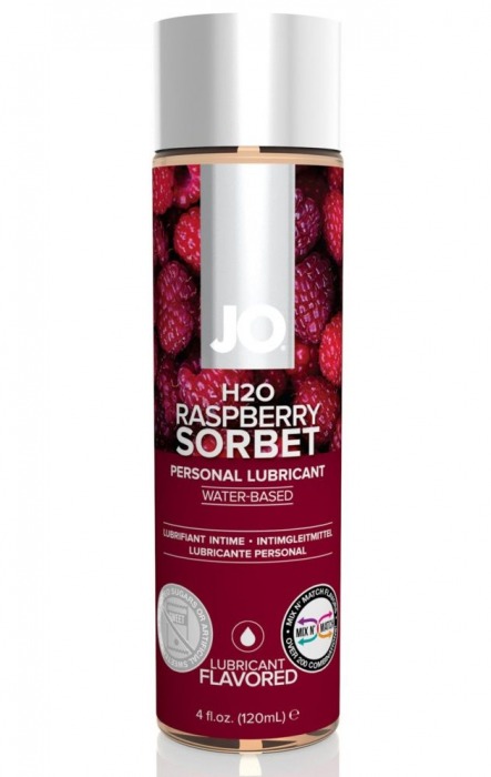 Лубрикант на водной основе с ароматом малины JO Flavored Raspberry Sorbet - 120 мл. - System JO - купить с доставкой в Иркутске