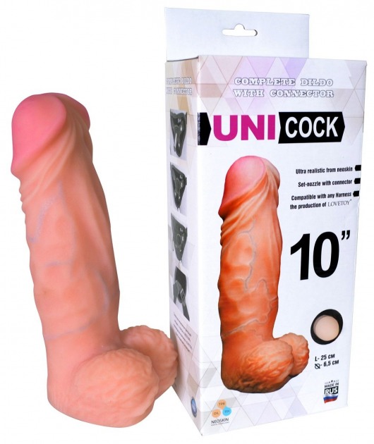 Фаллическая насадка Харнесс UNICOCK 10  - 25 см. - LOVETOY (А-Полимер) - купить с доставкой в Иркутске