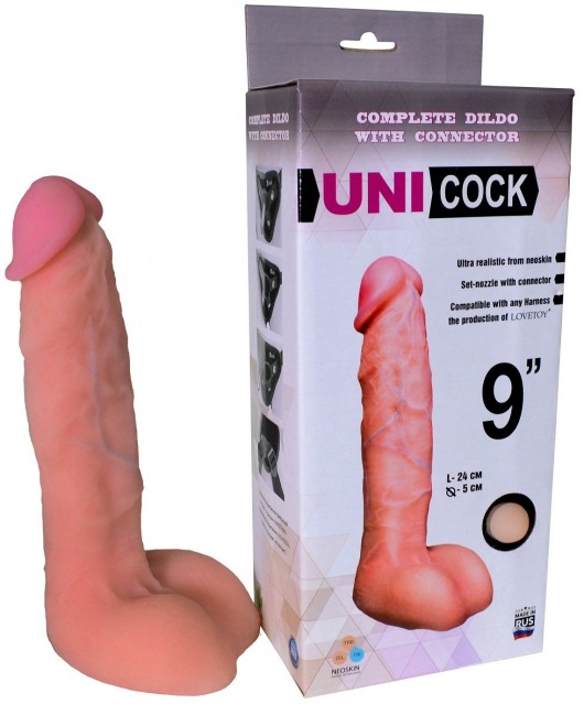 Фаллическая насадка Харнесс UNICOCK 9  - 24 см. - LOVETOY (А-Полимер) - купить с доставкой в Иркутске