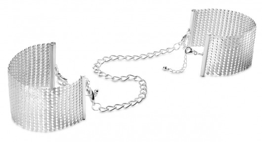Серебристые наручники-браслеты Desir Metallique Handcuffs - Bijoux Indiscrets - купить с доставкой в Иркутске