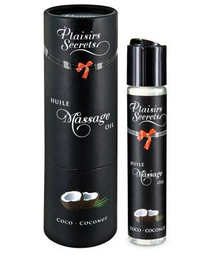 Массажное масло с ароматом кокоса Huile de Massage Gourmande Coco - 59 мл. - Plaisir Secret - купить с доставкой в Иркутске