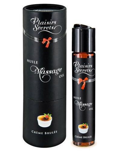 Массажное масло с ароматом крем брюле Huile de Massage Gourmande Creme Brulée - 59 мл. - Plaisir Secret - купить с доставкой в Иркутске