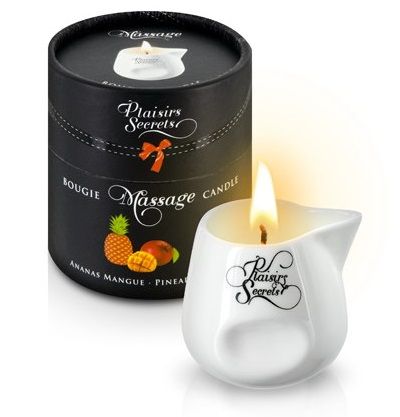 Массажная свеча с ароматом манго и ананаса Bougie de Massage Ananas Mangue - 80 мл. - Plaisir Secret - купить с доставкой в Иркутске