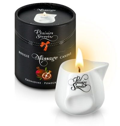 Массажная свеча с ароматом граната Bougie de Massage Gourmande Grenadine - 80 мл. - Plaisir Secret - купить с доставкой в Иркутске
