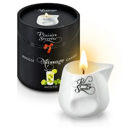 Массажная свеча с ароматом мохито Bougie de Massage Mojito - 80 мл. - Plaisir Secret - купить с доставкой в Иркутске