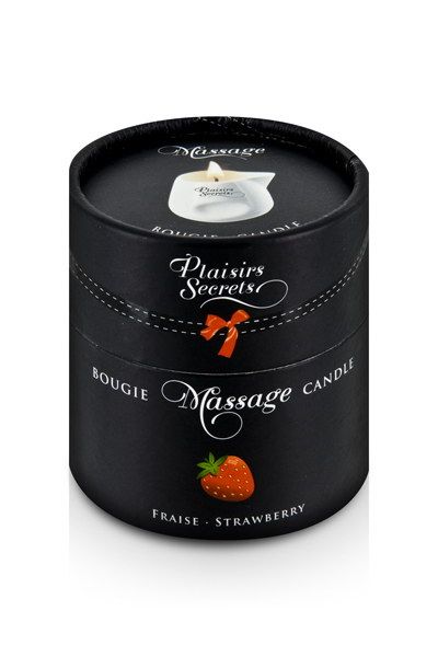 Массажная свеча с ароматом клубники Bougie de Massage Gourmande Fraise - 80 мл. - Plaisir Secret - купить с доставкой в Иркутске