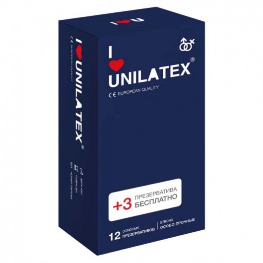 Ультрапрочные презервативы Unilatex Extra Strong - 12 шт. + 3 шт. в подарок - Unilatex - купить с доставкой в Иркутске