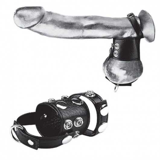 Утяжка на пенис и мошонку Cock Ring With 1.5  Ball Stretcher And Optional Weight Ring - BlueLine - купить с доставкой в Иркутске