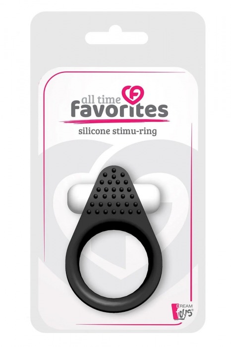 Чёрное эрекционное кольцо LIT-UP SILICONE STIMU RING 1 BLACK - Dream Toys - в Иркутске купить с доставкой
