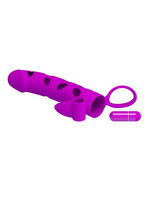 Насадка с закрытой головкой и виброэлементом для клиторального массажа - Baile - в Иркутске купить с доставкой