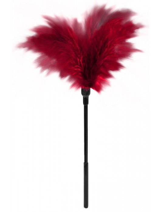 Пластиковая метелочка с красными пёрышками Small Feather Tickler - 32 см. - Blush Novelties - купить с доставкой в Иркутске
