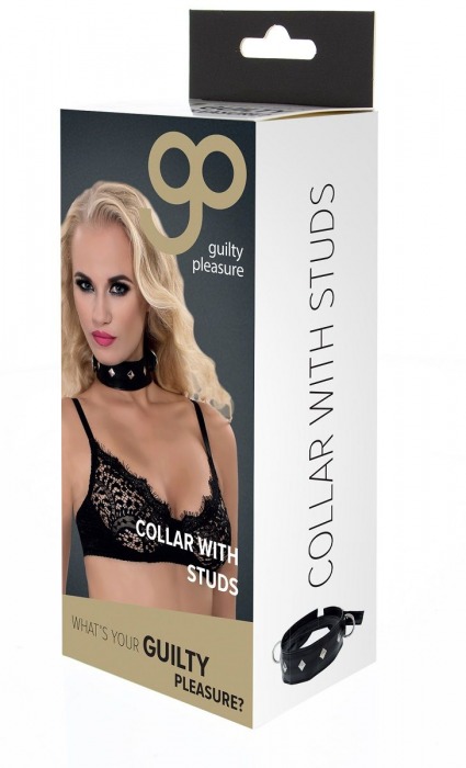 Полиуретановый ошейник с пуклями и D-кольцами Collar with Studs - Blush Novelties - купить с доставкой в Иркутске