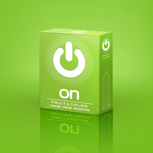 Цветные ароматизированные презервативы ON) Fruit   Color - 3 шт. - ON) - купить с доставкой в Иркутске