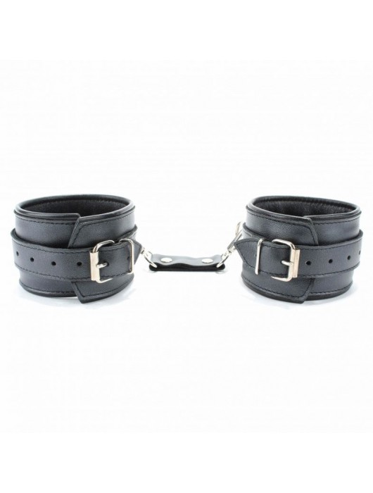 Наручники из гладкой кожи - БДСМ Арсенал - купить с доставкой в Иркутске