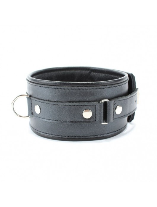 Ошейник из гладкой кожи - БДСМ Арсенал - купить с доставкой в Иркутске