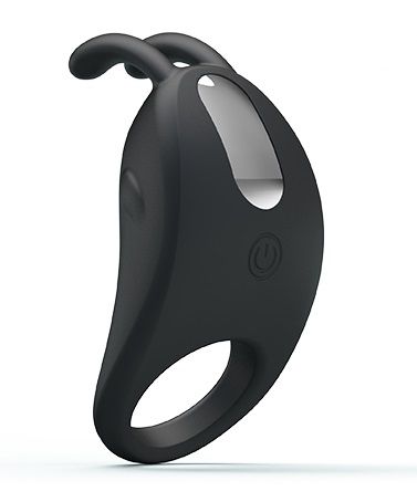 Чёрное эрекционное кольцо с вибрацией Rabbit Vibrator - Baile - в Иркутске купить с доставкой