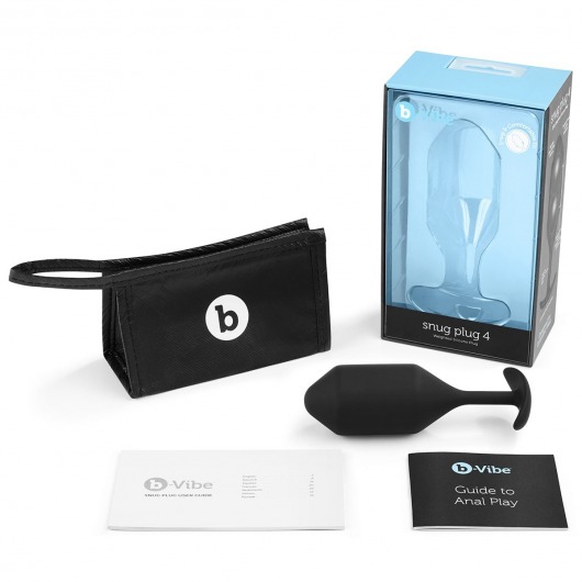Чёрная пробка для ношения B-vibe Snug Plug 4 - 14 см. - b-Vibe