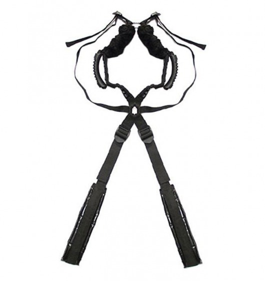 Чёрный бондажный комплект Romfun Sex Harness Bondage на сбруе - Romfun - купить с доставкой в Иркутске