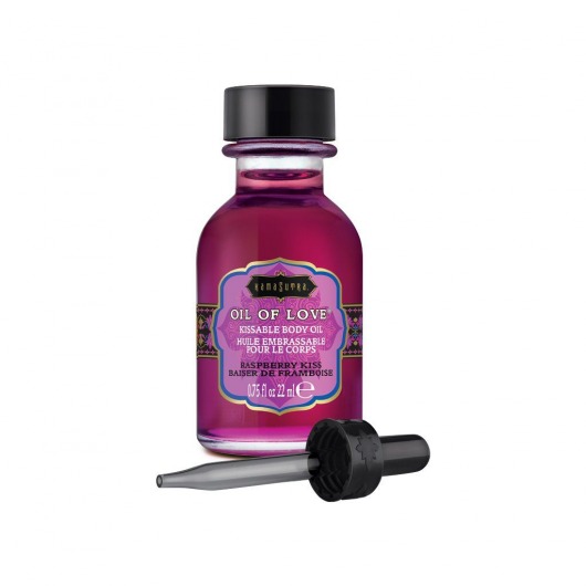 Масло для ласк с ароматом малины Oil of Love Raspberry Kiss - 22 мл. - Kama Sutra - купить с доставкой в Иркутске
