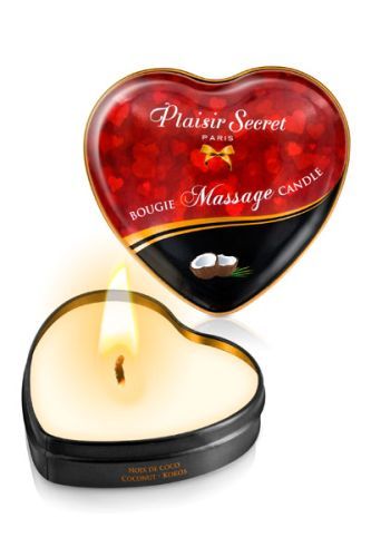 Массажная свеча с ароматом кокоса Bougie Massage Candle - 35 мл. - Plaisir Secret - купить с доставкой в Иркутске