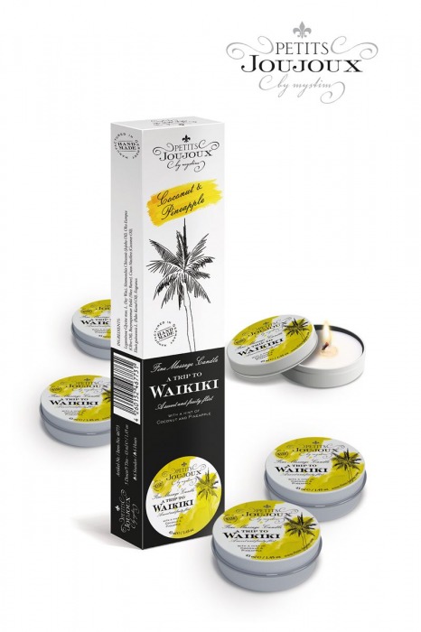 Набор из 5 свечей Petits Joujoux Waikiki Beach с ароматом кокоса и ананаса - MyStim - купить с доставкой в Иркутске