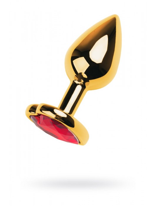 Золотистая анальная пробка с кристаллом-сердцем - 7,5 см. - ToyFa - купить с доставкой в Иркутске