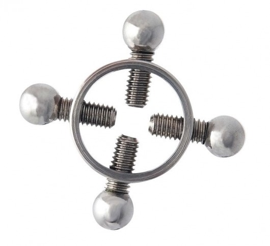 Серебристые зажимы для сосков на винтах - ToyFa - купить с доставкой в Иркутске