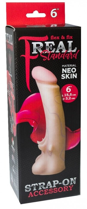 Телесная насадка REAL Standard с усиками на основании - 19 см. - LOVETOY (А-Полимер) - купить с доставкой в Иркутске