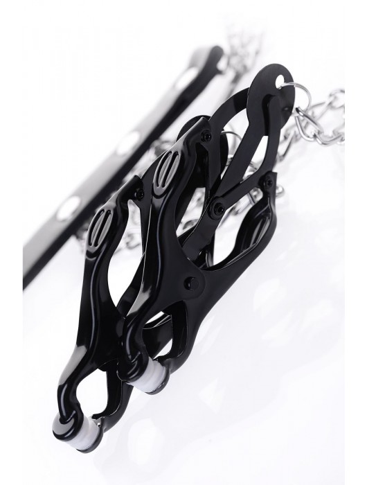 Черно-серебристые зажимы для сосков с кольцом для пениса TOYFA Metal - ToyFa - купить с доставкой в Иркутске