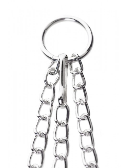 Серебристо-чёрные зажимы для сосков с кольцом для пениса TOYFA Metal - ToyFa - купить с доставкой в Иркутске