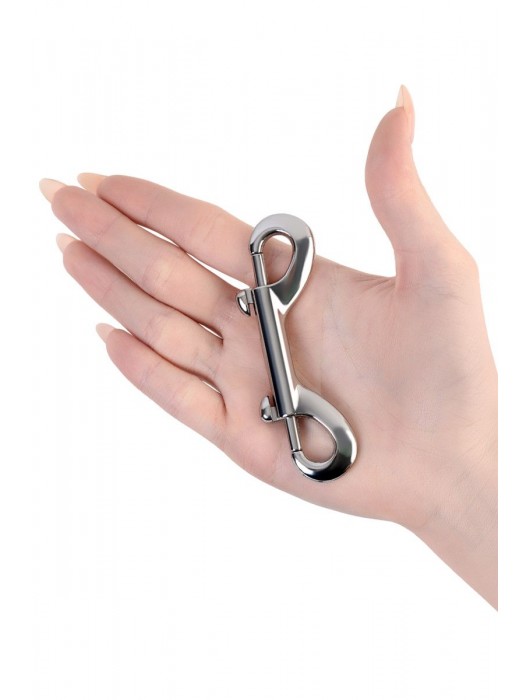 Серебристый двухсторонний карабин TOYFA Metal - ToyFa - купить с доставкой в Иркутске