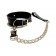 Черный ошейник с поводком из эко-кожи - БДСМ Арсенал - купить с доставкой в Иркутске