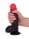 Чёрный фаллоимитатор с красной головкой - 17 см. - LOVETOY (А-Полимер) купить с доставкой в интернет-магазине Orgasmix в Иркутске Чёрный фаллоимитатор с красной головкой - 17 см. - LOVETOY (А-Полимер)